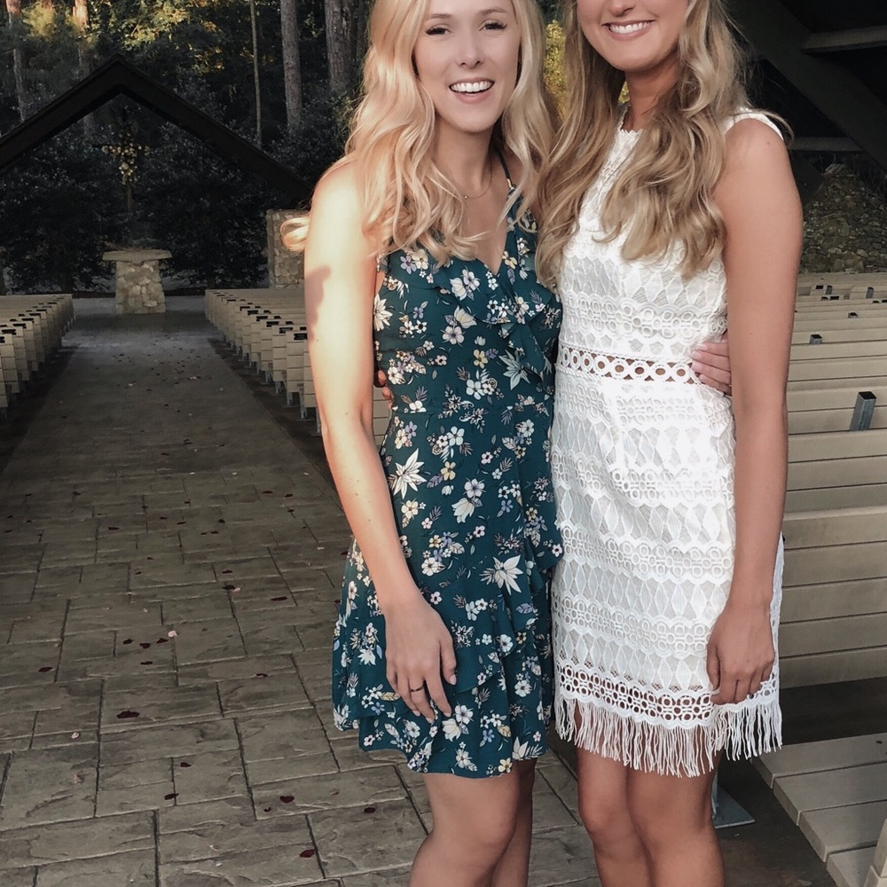 Floral Faux Wrap Dress